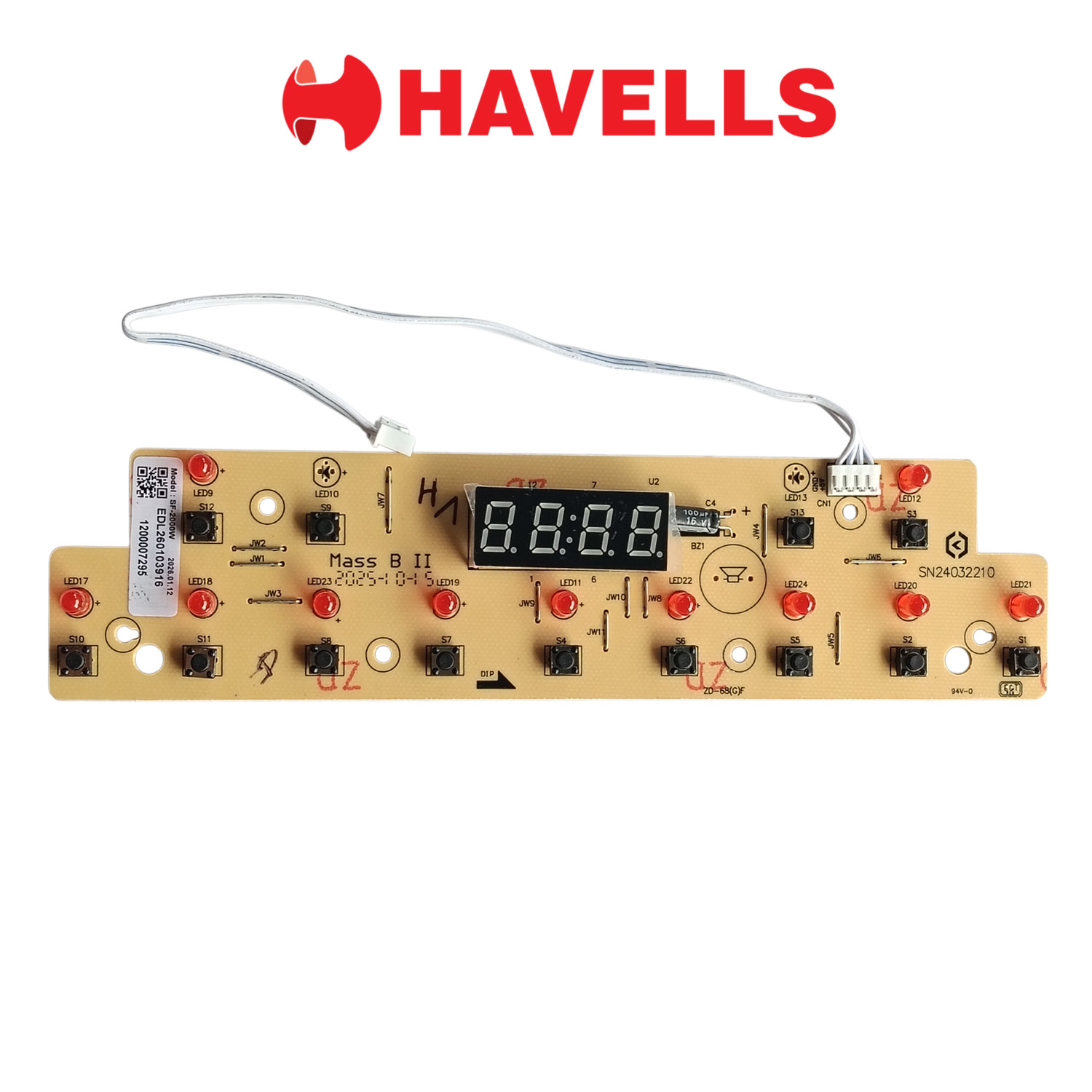 Havells Induction Display PCB 1600W for EVO COOK PB-16 02
